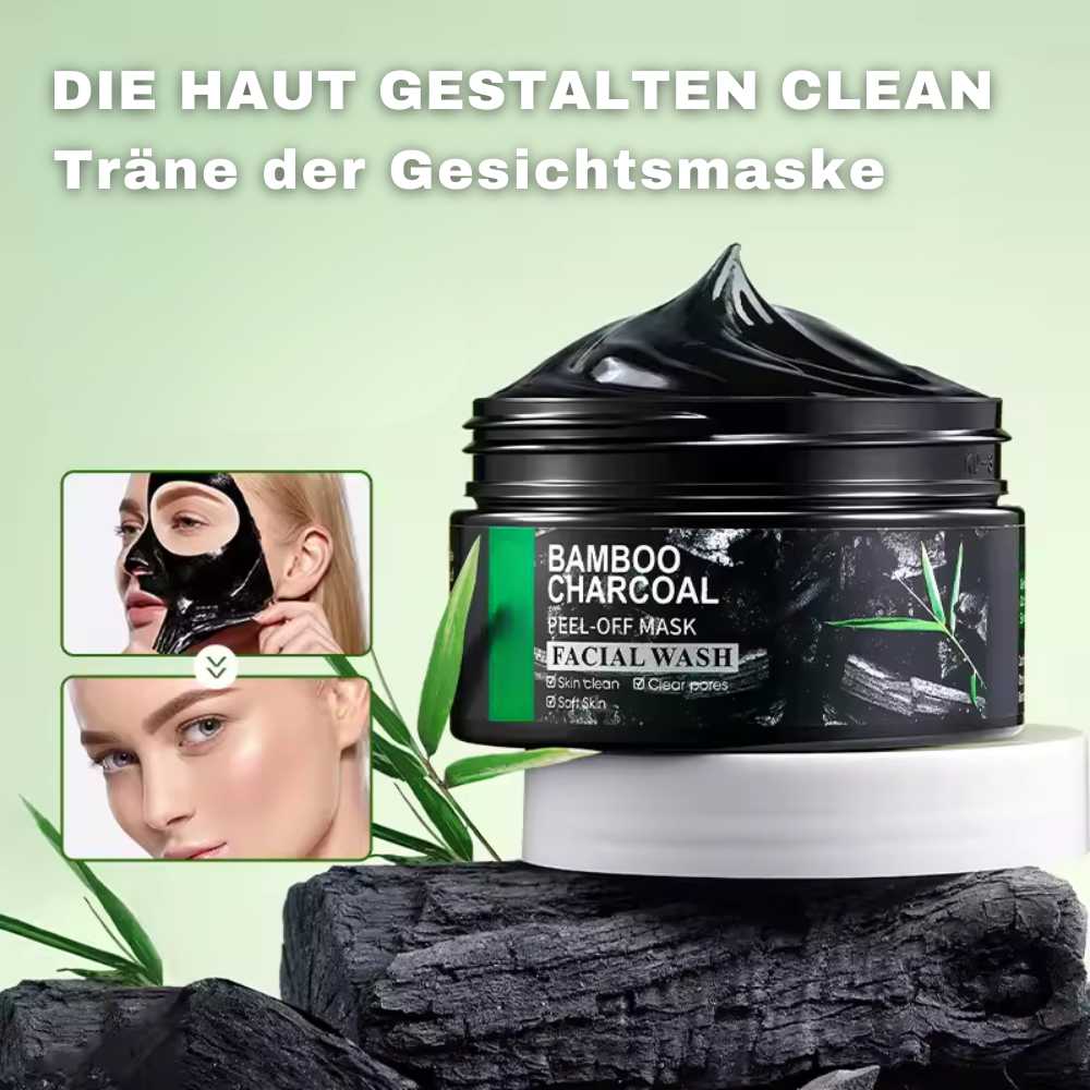 Aktivkohle Peel-Off Gesichtsmaske - Porentiefe Reinigung Bambus