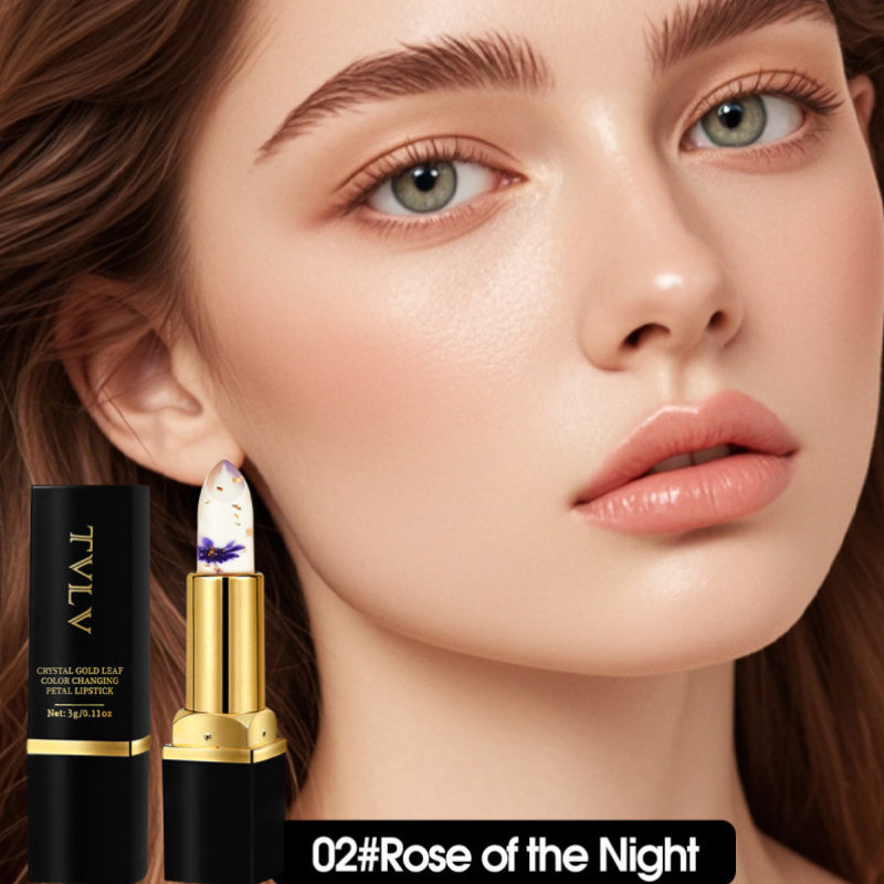 Farbwechselnder Lippenstift - Transparenter Blumenlippenstift mit Farbwandel