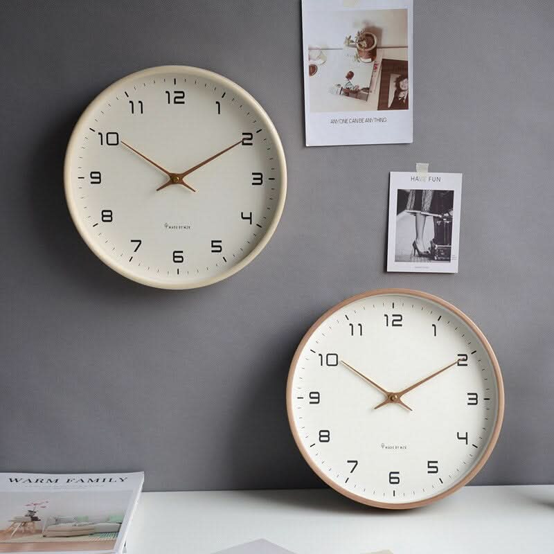 Holz Wanduhr Lautlos – Skandinavisch Modern Naturholz 30cm
