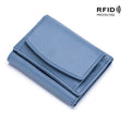 Kompakte RFID-Schutz Geldbörse Unisex Leder Mini Portemonnaie