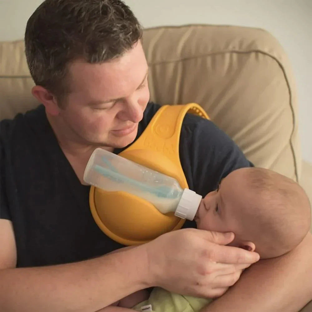 Freihändiger Babyflaschenhalter - Silikon Gurt für entspanntes Füttern
