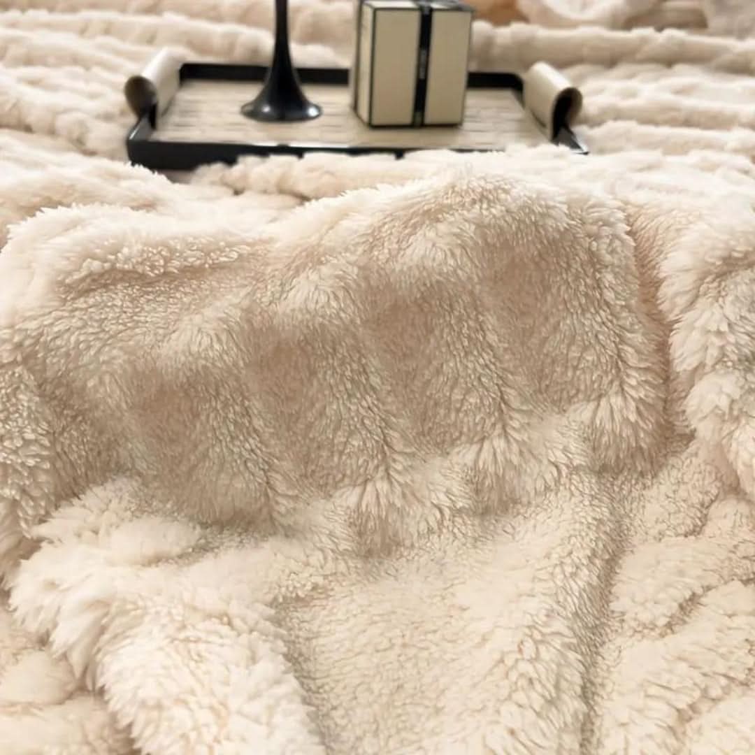Flauschige Fleece-Decke mit 3D-Design – weich und wärmend