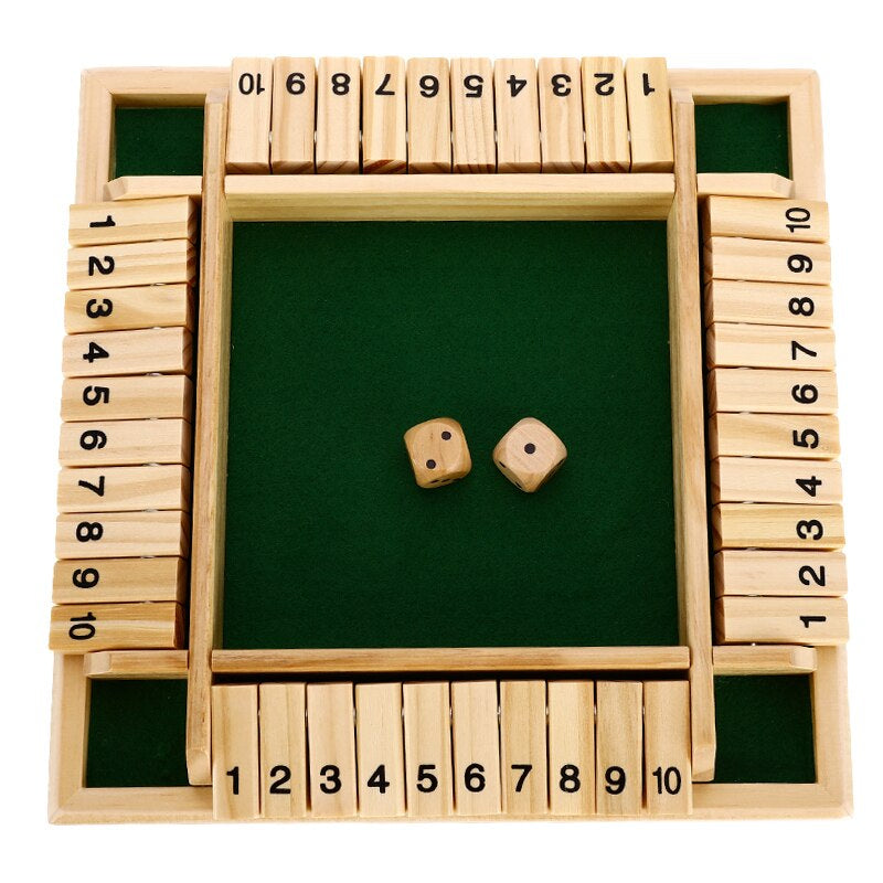 Shut The Box Würfelspiel aus Holz für Kinder und Familien