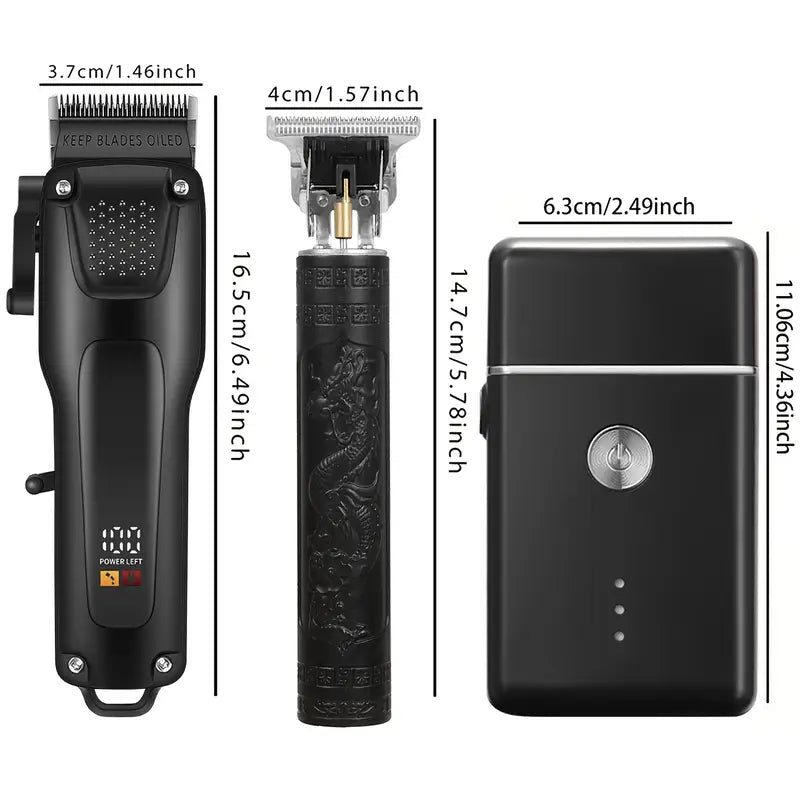 Bart- und Haarschneider Set Kabellos - 3in1 Trimmer USB Aufladbar