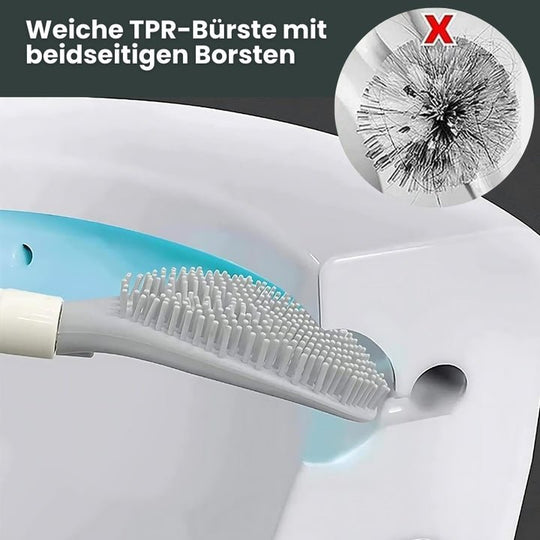 WC-Bürste mit integriertem Reinigungsmittelspender & Wandhalterung