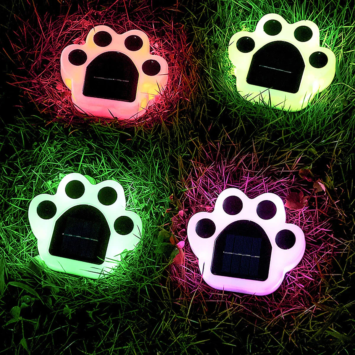 Solar LED Gartenlichter Pfoten Design - Wetterfest Automatisch 9h