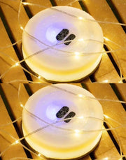 LED Lichterkette Wasserdicht Wiederaufladbar 10m für Camping Garten