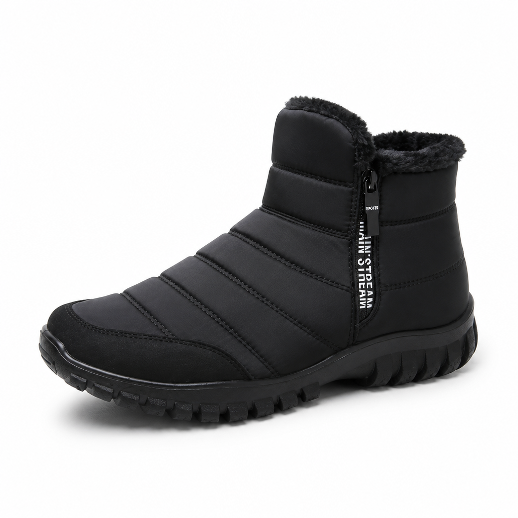 Wasserdichte Winterstiefeletten mit Plateausohle und Reißverschluss