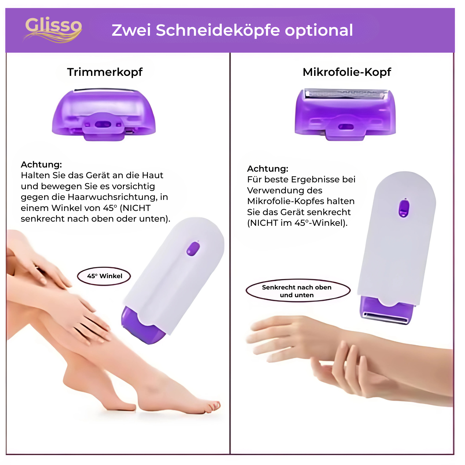 Elektrischer Haarentferner für Gesicht und Körper - Sanfte Mikro-Oszillation