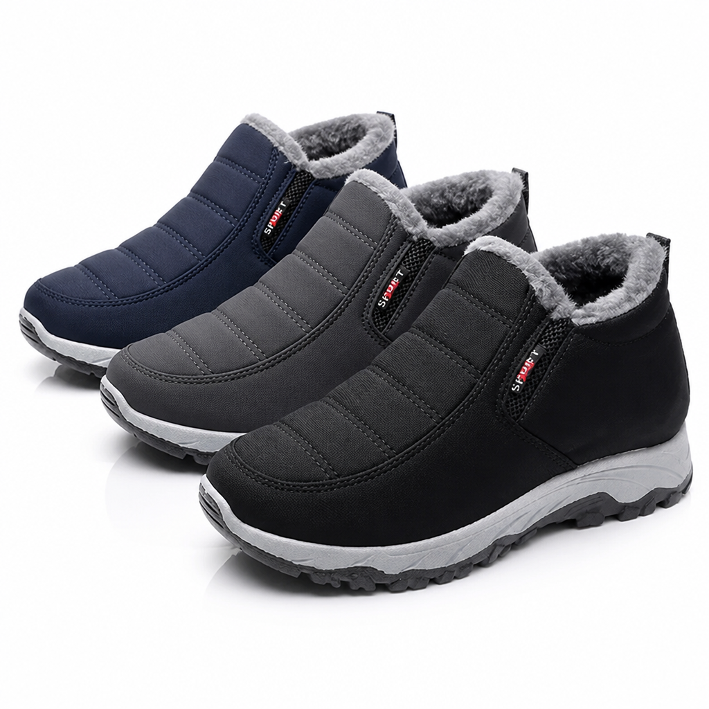 Gefütterte Damen Winterstiefel zum Reinschlüpfen wasserabweisend