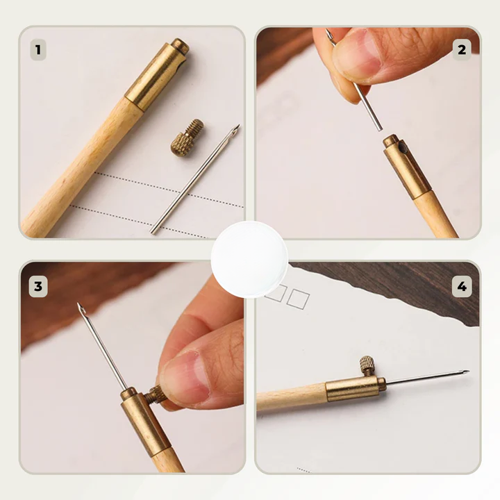 Sticknadel-Set mit 3 auswechselbaren Nadeln für Perlenstickerei