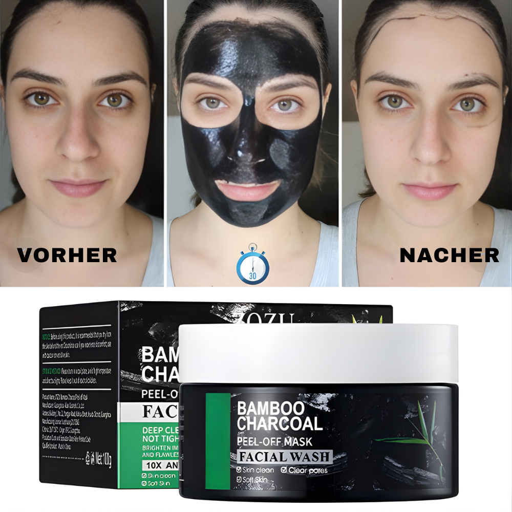 Aktivkohle Peel-Off Gesichtsmaske - Porentiefe Reinigung Bambus