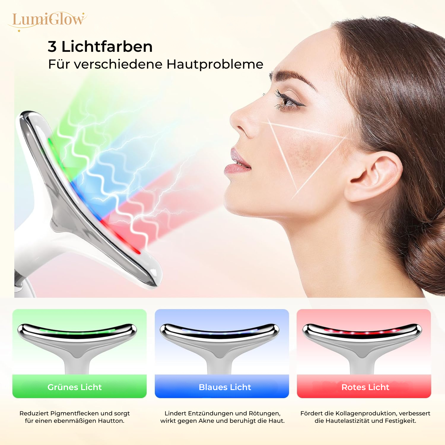 EMS Gesichtsgerät mit LED Lichttherapie für Anti-Aging Hautpflege
