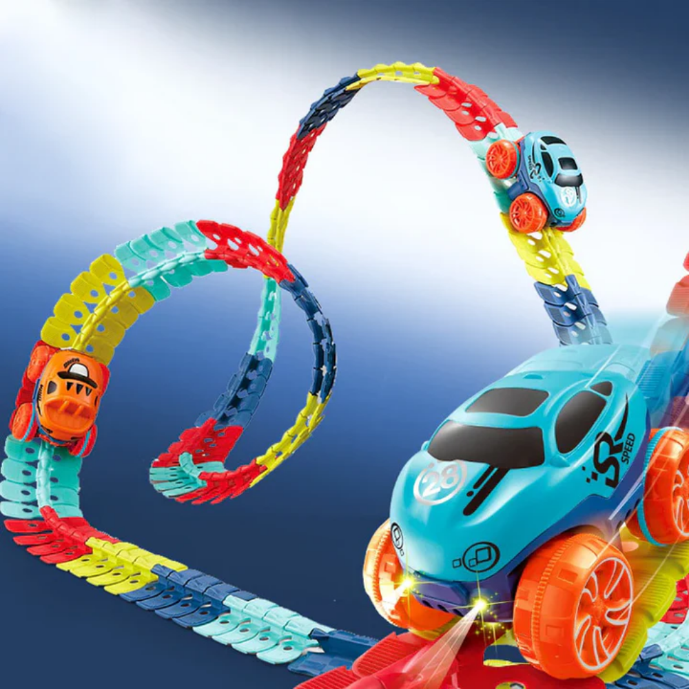 Flexible Autorennbahn Baukasten für Kinder ab 3 Jahren