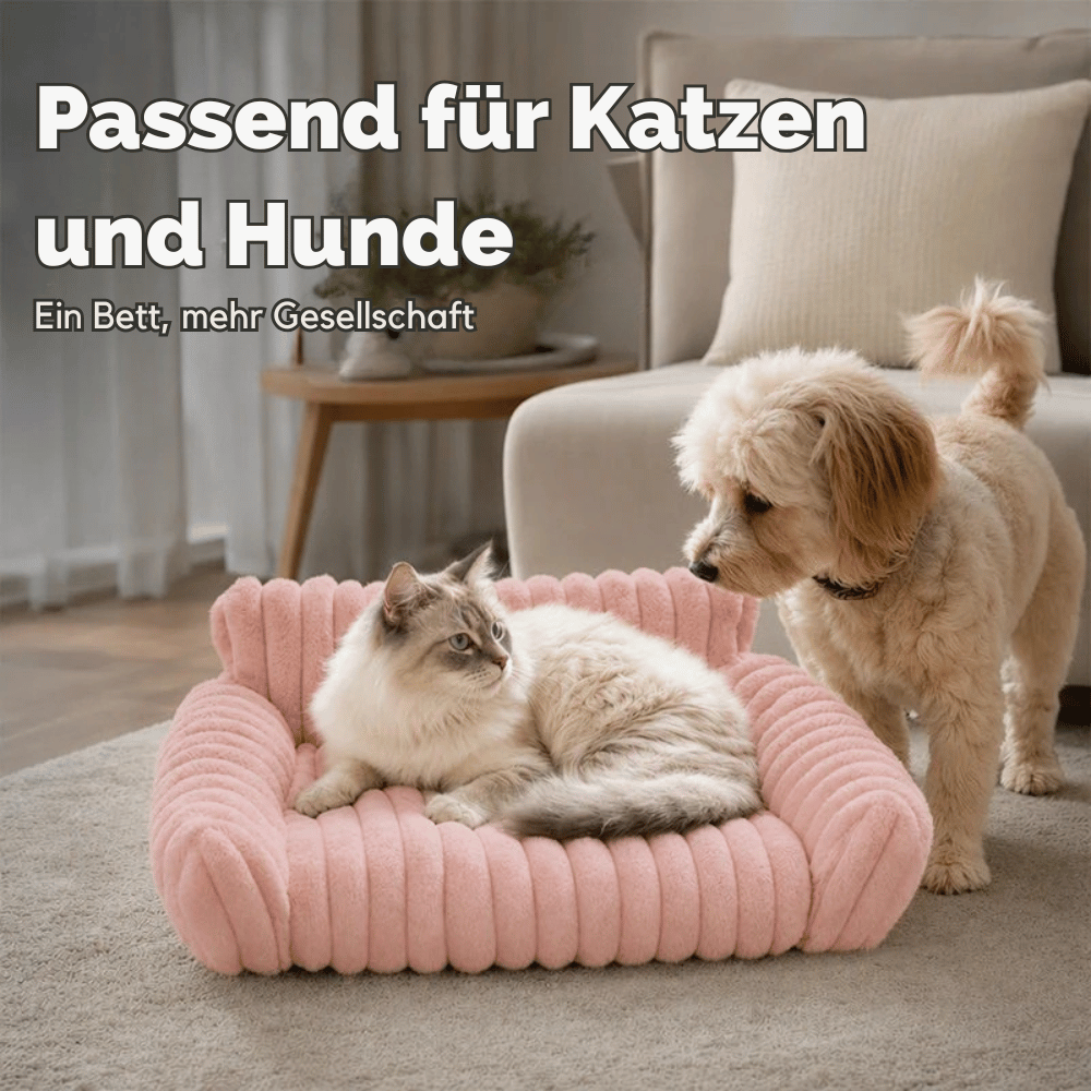 Haustierbett für Katzen und Hunde – weich gepolstert mit erhöhten Rändern