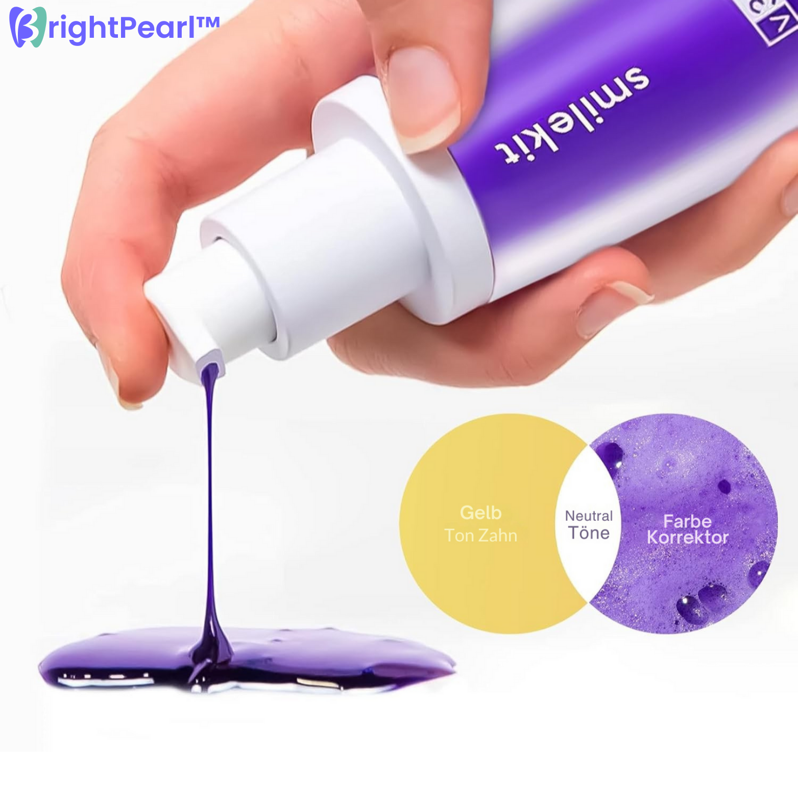 Lila Zahnpasta & Farbkorrektur-Serum Set – Zahnaufhellung ohne Bleichmittel