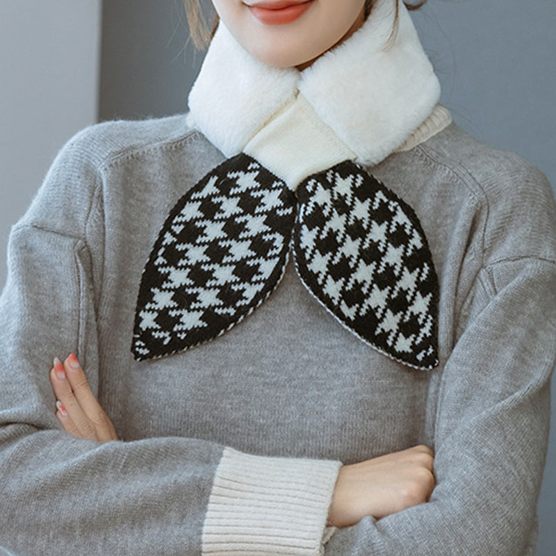 Plüsch Schal Damen Winter - Weicher Halswärmer mit Kunstfell