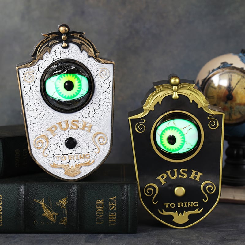 Animierte LED-Türklingel mit leuchtendem Auge für Halloween