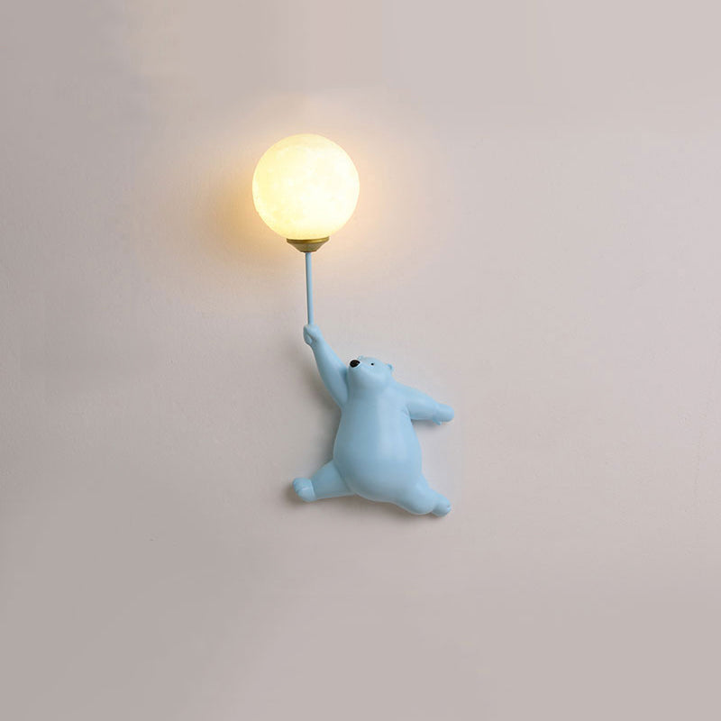 LED Wandlampe Bär mit Ballon – Warmweiße Kinderlampe für Kinderzimmer