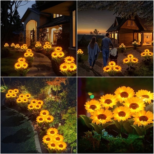 Solar Gartenleuchten Sonnenblumen LED Warmweiß IP65 Wetterfest