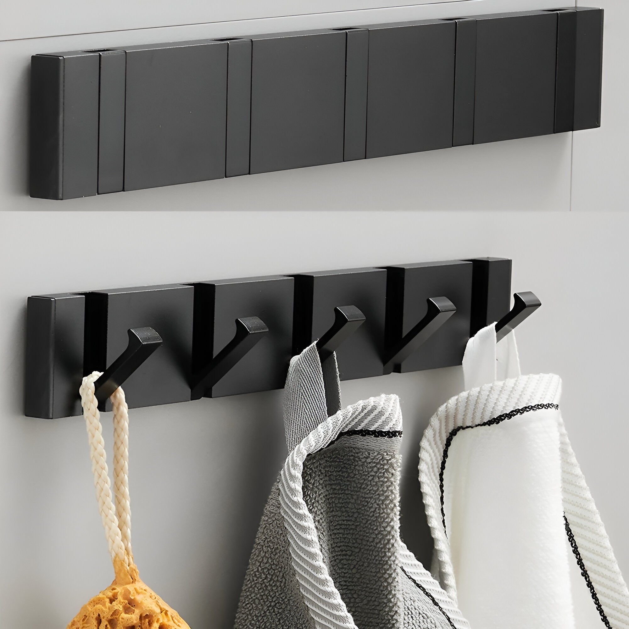 Faltbarer Wandhaken selbstklebend – bohrfrei aus Aluminium für Bad & Küche