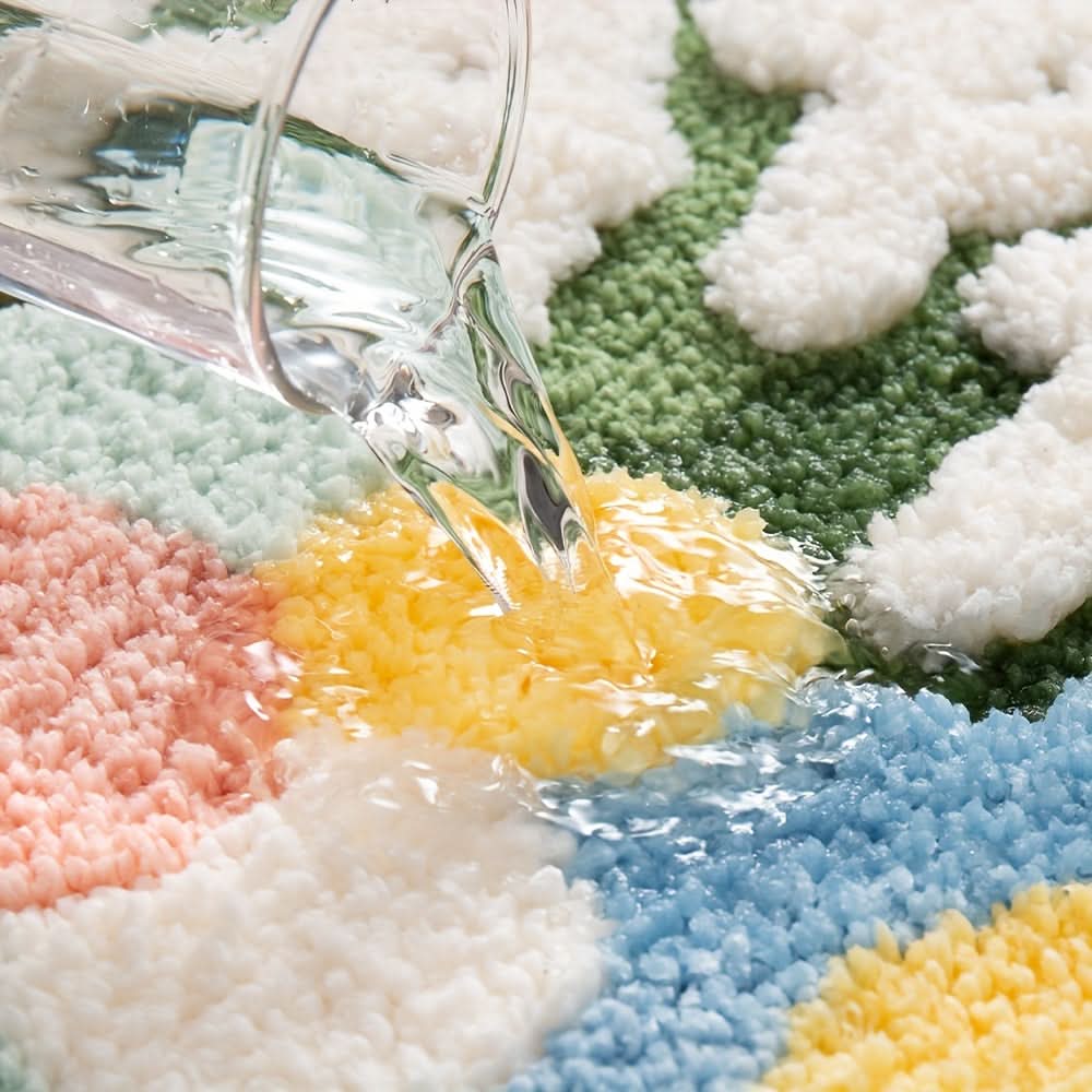 Absorbierende Badmatte mit Blumenmuster – rutschfest & weich