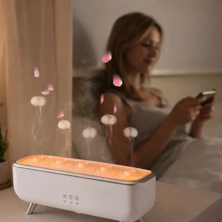 Ultraschall Luftbefeuchter mit LED Licht und Timer für ätherische Öle