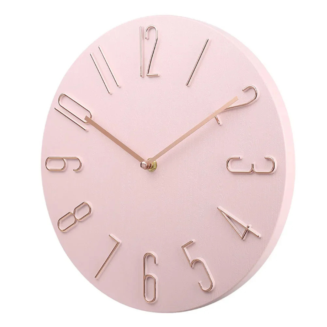 Moderne Wanduhr mit lautlosem Quarzwerk – runde Tischuhr 30 cm