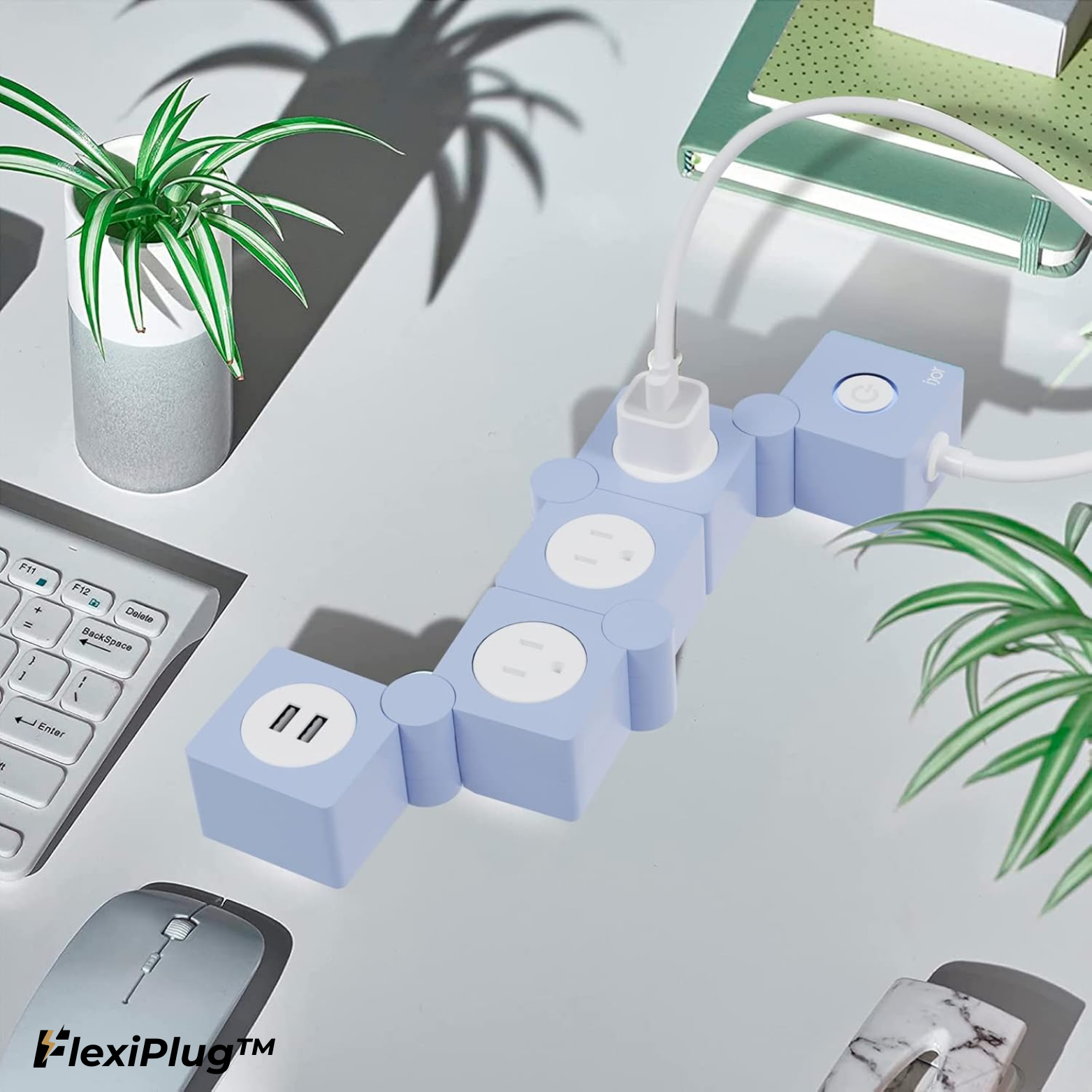Mehrfachstecker mit USB und Überspannungsschutz - Twist Design