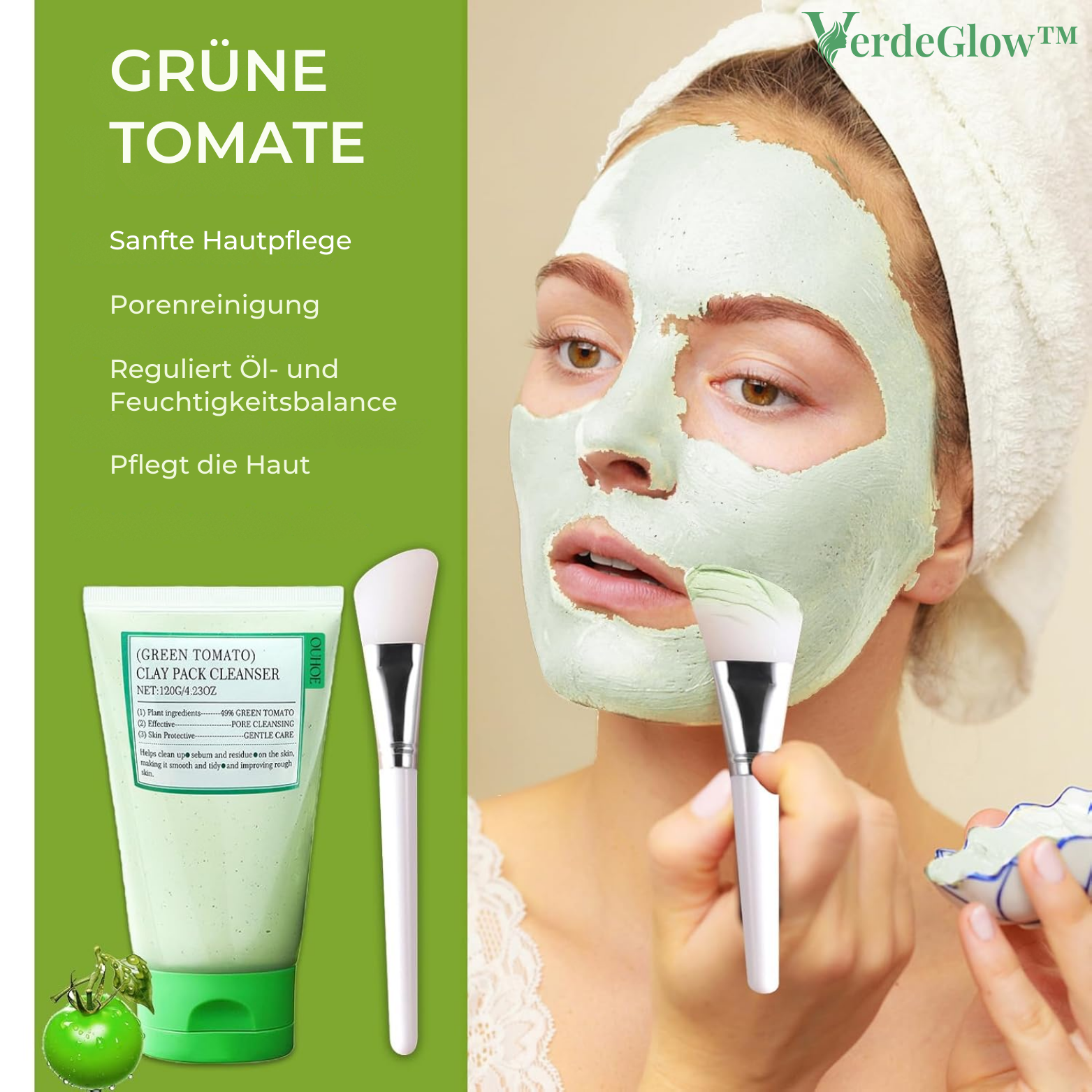 Grüne Tomaten Tonerde Maske - Tiefenreinigung für alle Hauttypen