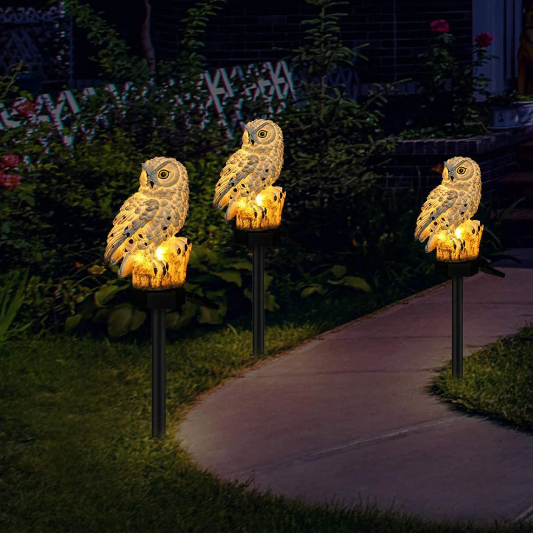 Solar Gartenlampe Eule – dekoratives LED-Licht für den Außenbereich