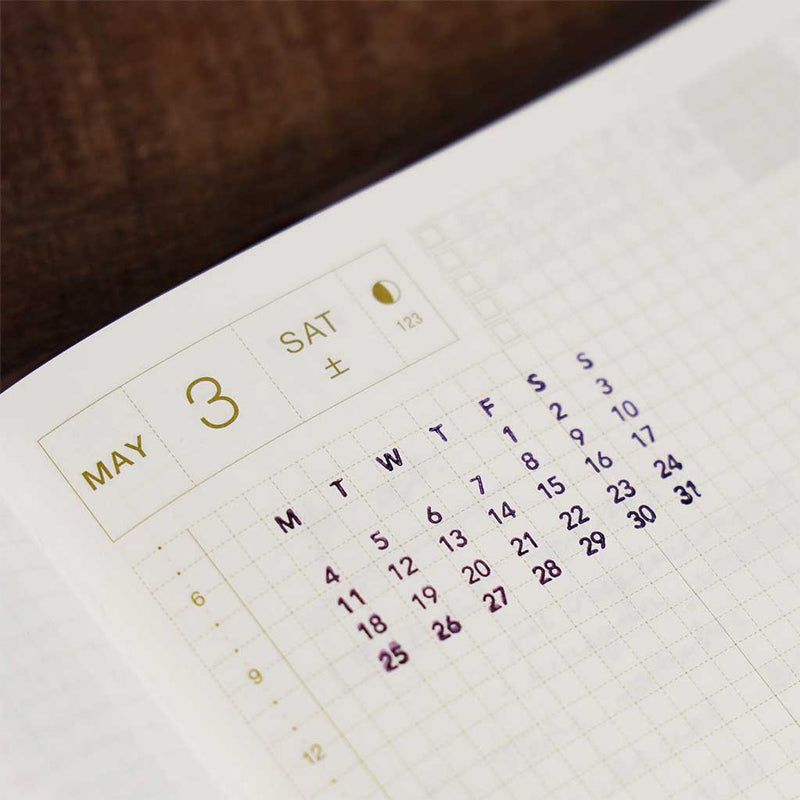 Kalender Stempel für Bullet Journal Planer - Raster Layout Stempel