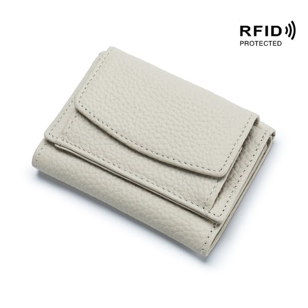 Kompakte RFID-Schutz Geldbörse Unisex Leder Mini Portemonnaie