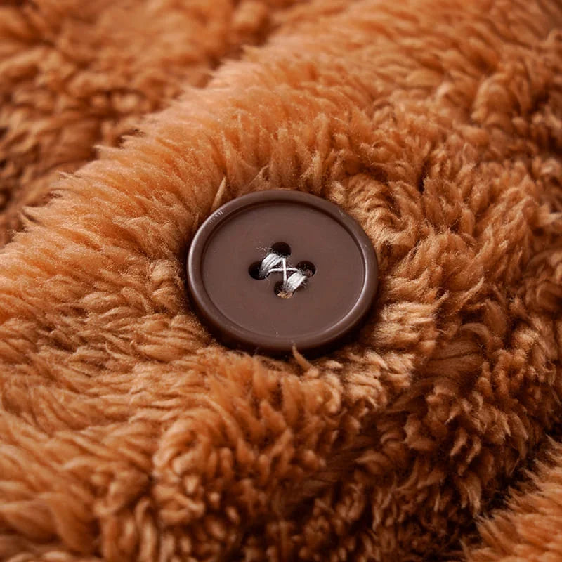 Kuscheliger Kapuzenbademantel mit abnehmbarem Schwanz aus Polyester