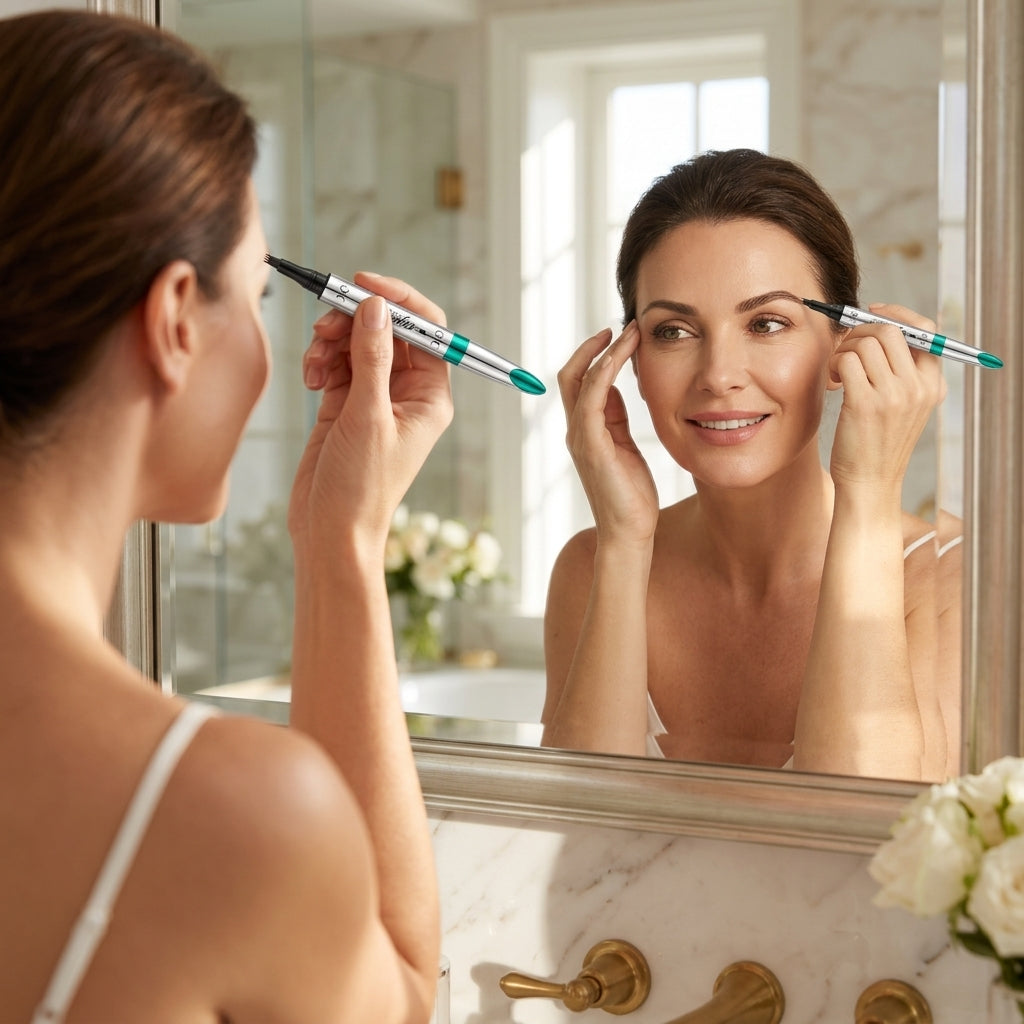 Augenbrauenstift mit 4-Zinken-Spitze – Wasserfester Microblading Stift