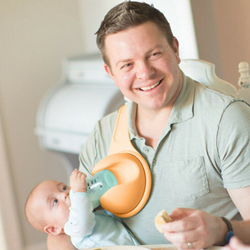 Freihändiger Babyflaschenhalter - Silikon Gurt für entspanntes Füttern