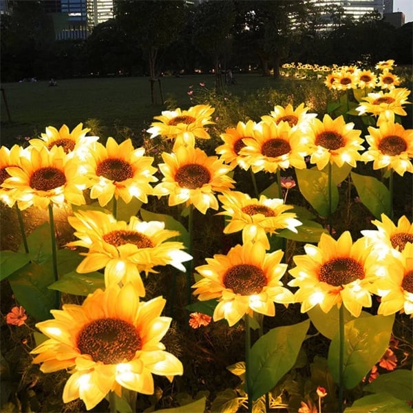 Solar Gartenleuchten Sonnenblumen LED Warmweiß IP65 Wetterfest