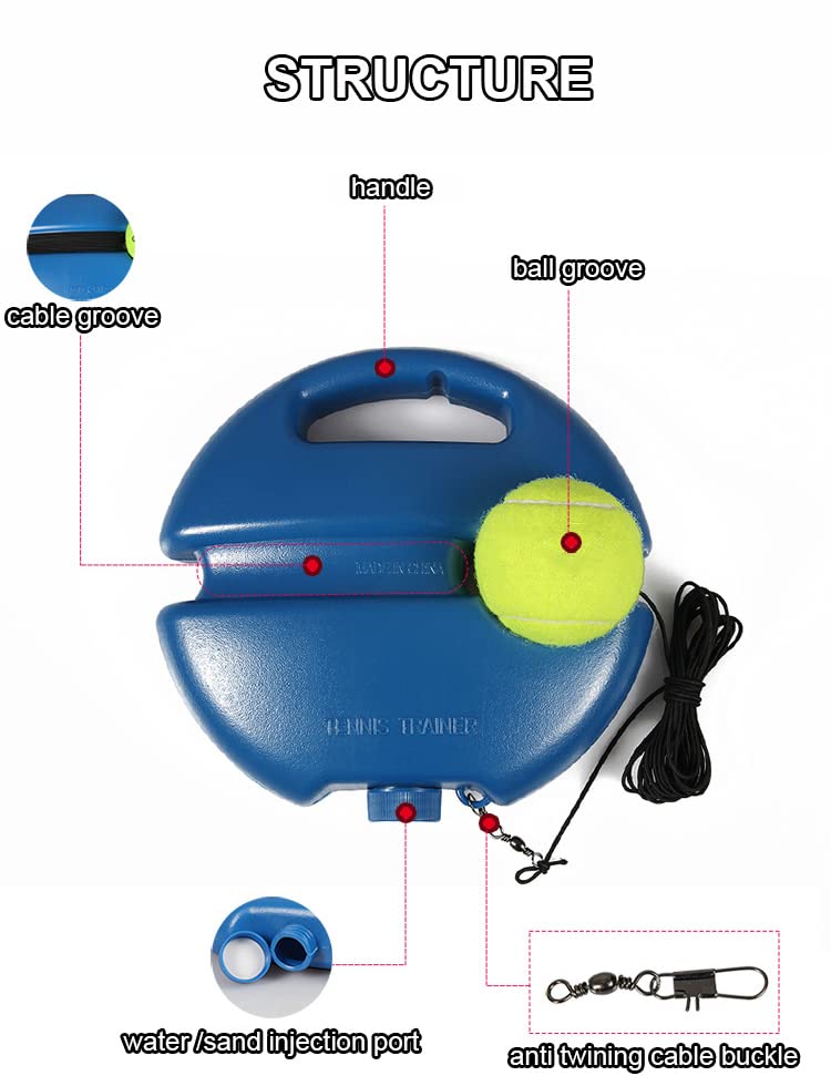 Tennis Trainingsgerät mit Rückspielball für Solo Training zu Hause
