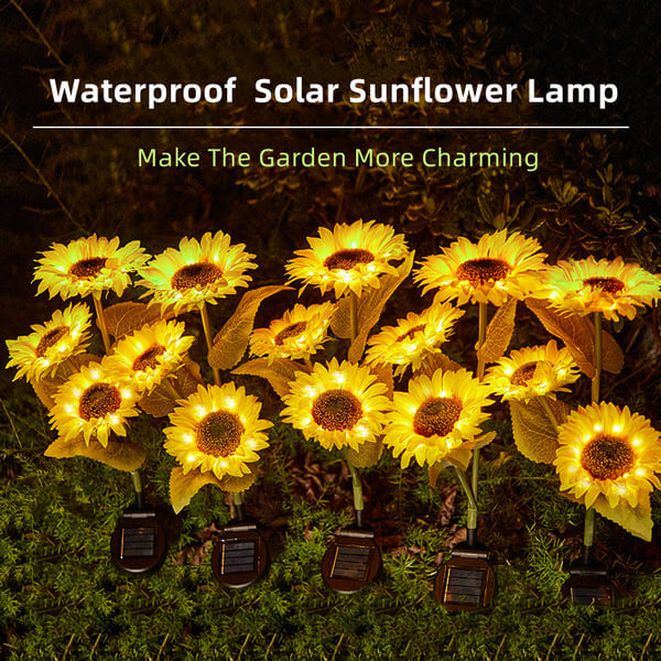 Solar Sonnenblumen Gartenlichter - Warmweiß LED Außenbeleuchtung