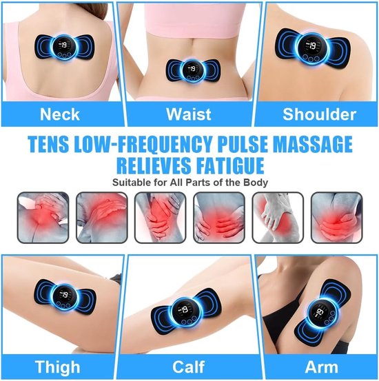 EMS Massagegerät Nacken Schulter - Mini Elektrisch Tragbar 8 Modi