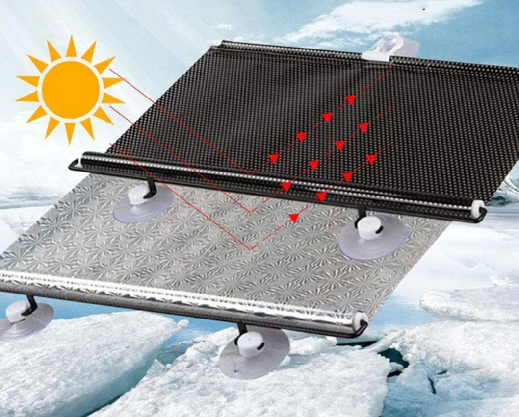 Einziehbarer Auto Sonnenschutz Windschutzscheibe – UV-Schutz Rollo mit Saugnapf