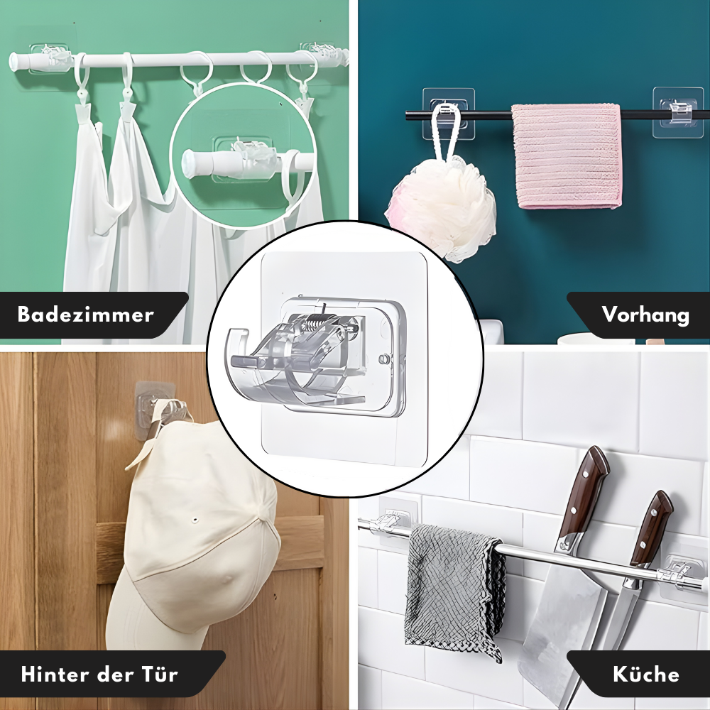 Selbstklebende Wandhaken ohne Bohren – Hakenclips für Küche & Bad
