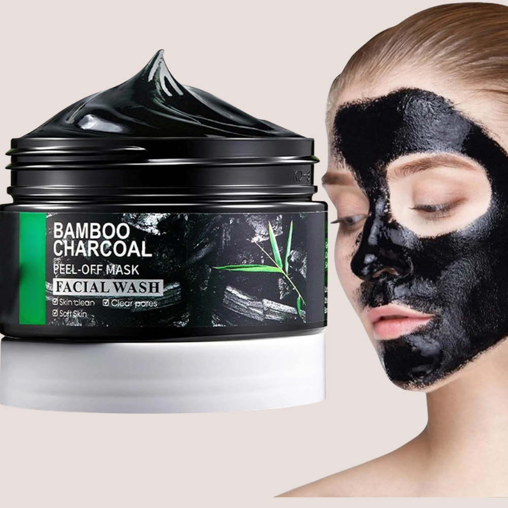 Aktivkohle Peel-Off Gesichtsmaske - Porentiefe Reinigung Bambus