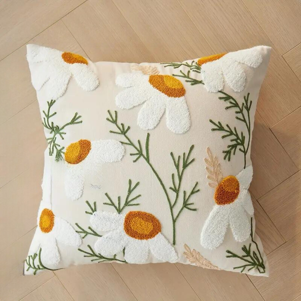 Kissenbezug 45x45 cm Blumenmuster Mikrofaser Baumwolle