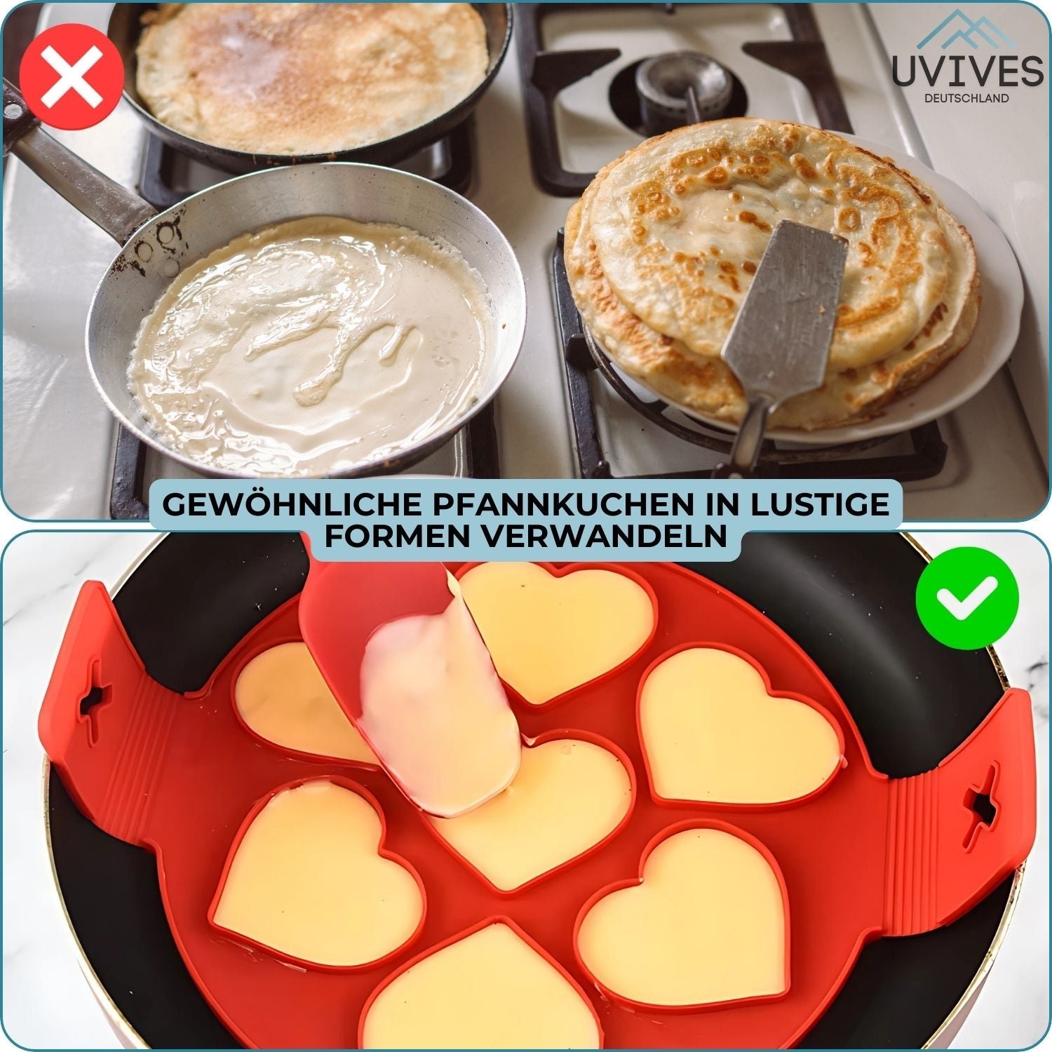 Silikon Pfannkuchen-Form mit Antihaftbeschichtung - Spülmaschinenfest
