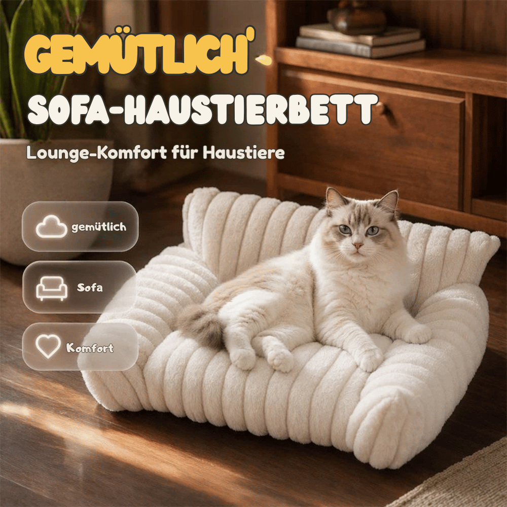 Haustierbett für Katzen und Hunde – weich gepolstert mit erhöhten Rändern