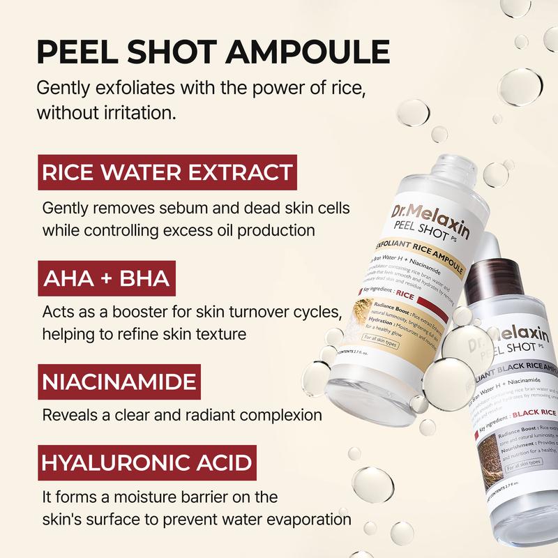 Reis Peeling Set für Gesicht - Exfoliation mit Niacinamid 50ml