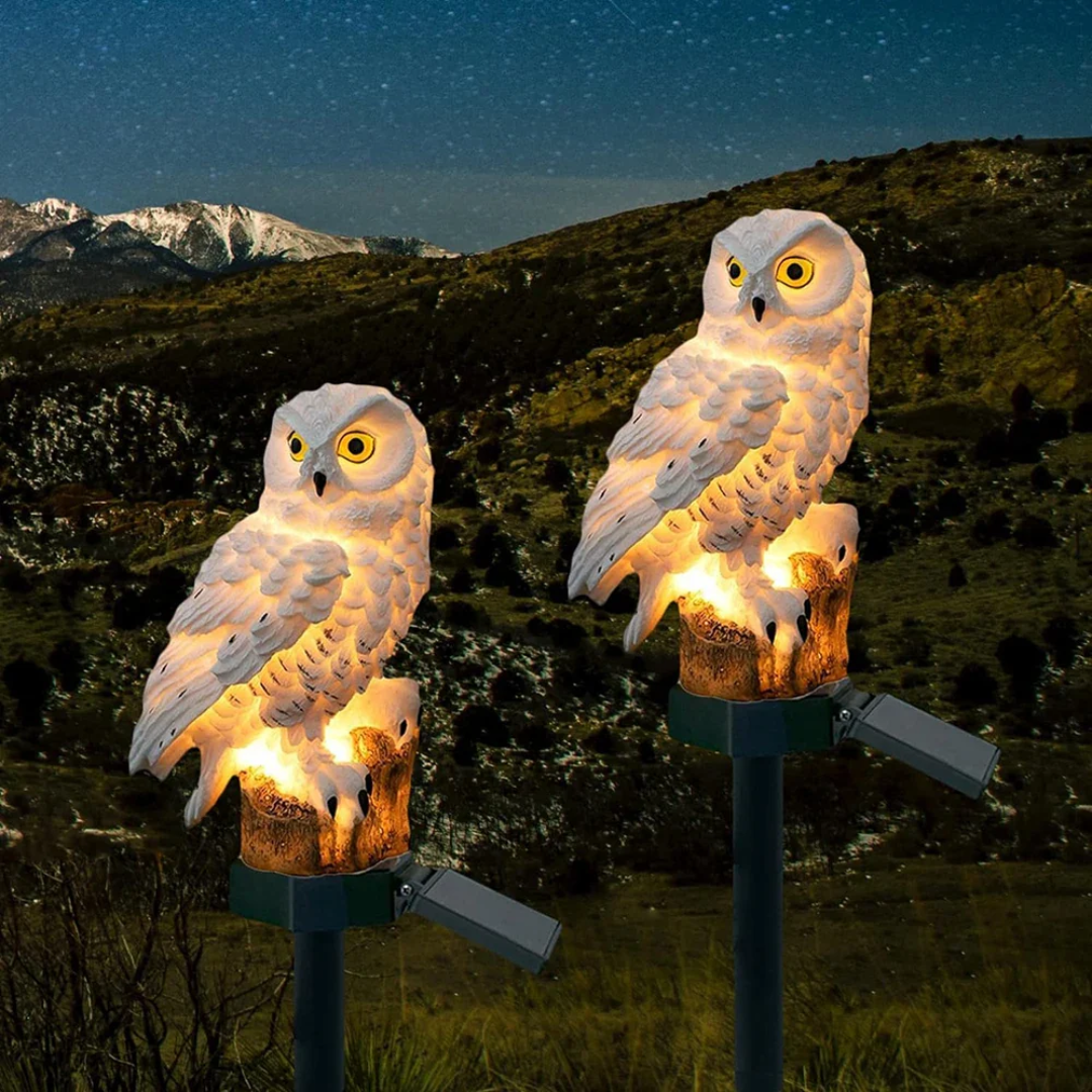 Solar Gartenlampe Eule – dekoratives LED-Licht für den Außenbereich