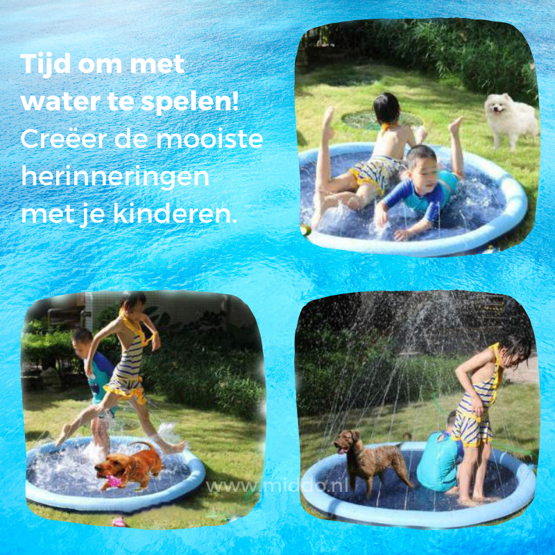 Wasserspielmatte für Garten - Sprinkler Matte für Kinder und Haustiere