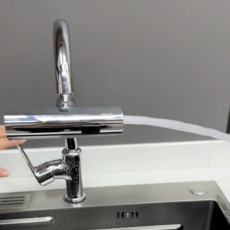 Wasserhahn-Aufsatz spritzfrei mit Brause – Edelstahl Strahlregler für die Küche